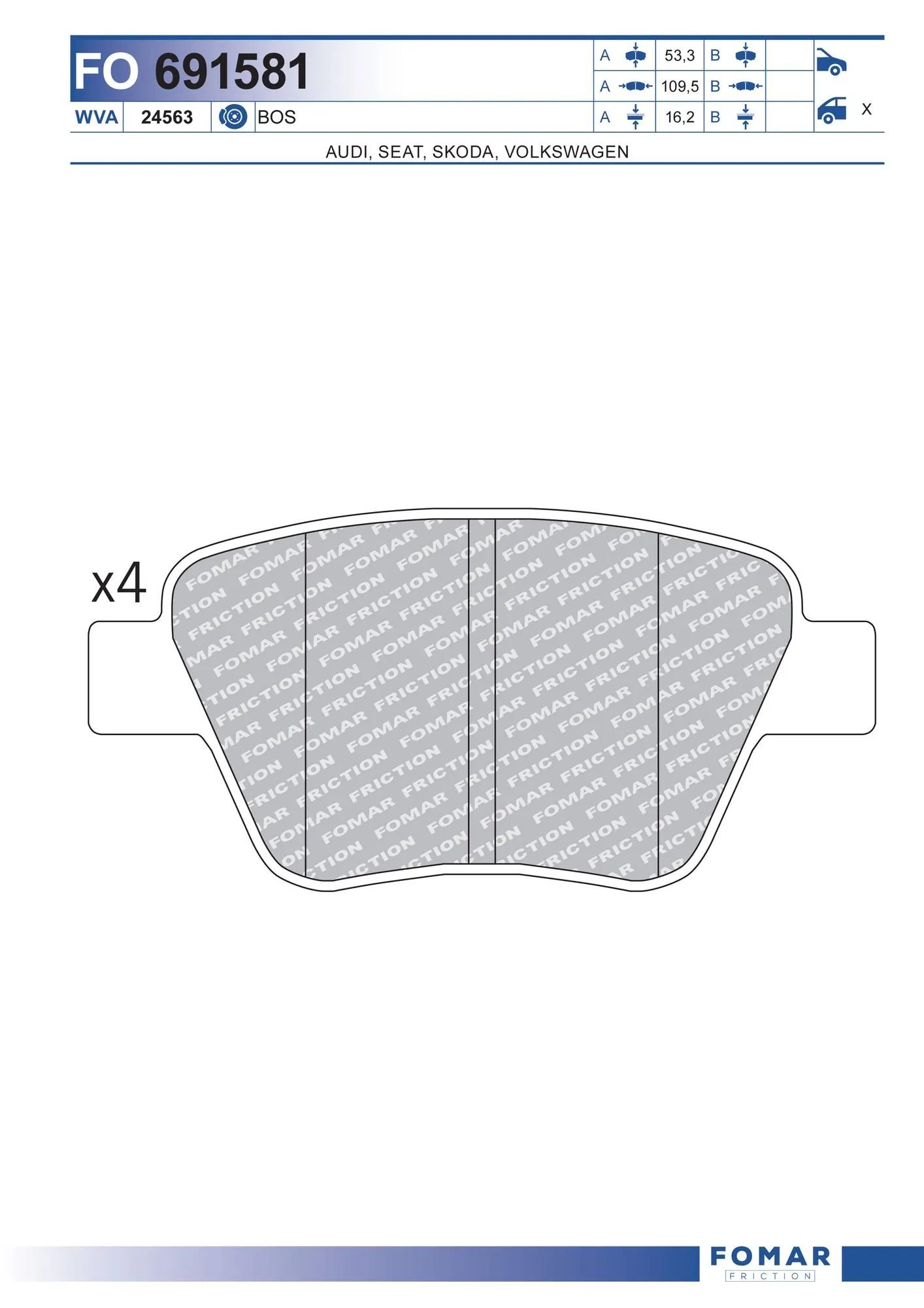 Купить SB24563 Shafer Колодки тормозные задние, дисковые