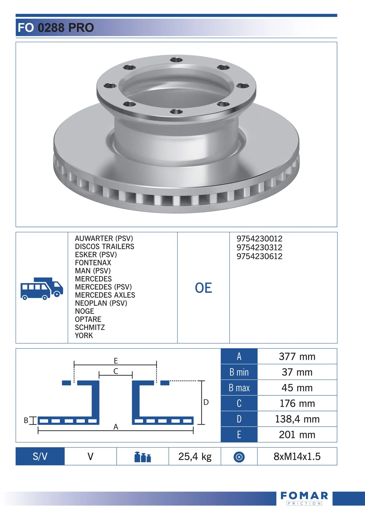 Купить 9754230612 Mercedes Диск тормозной задний
