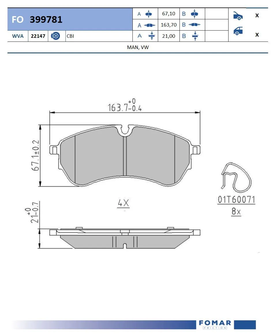KBP10092 Kavo Parts Колодки передние