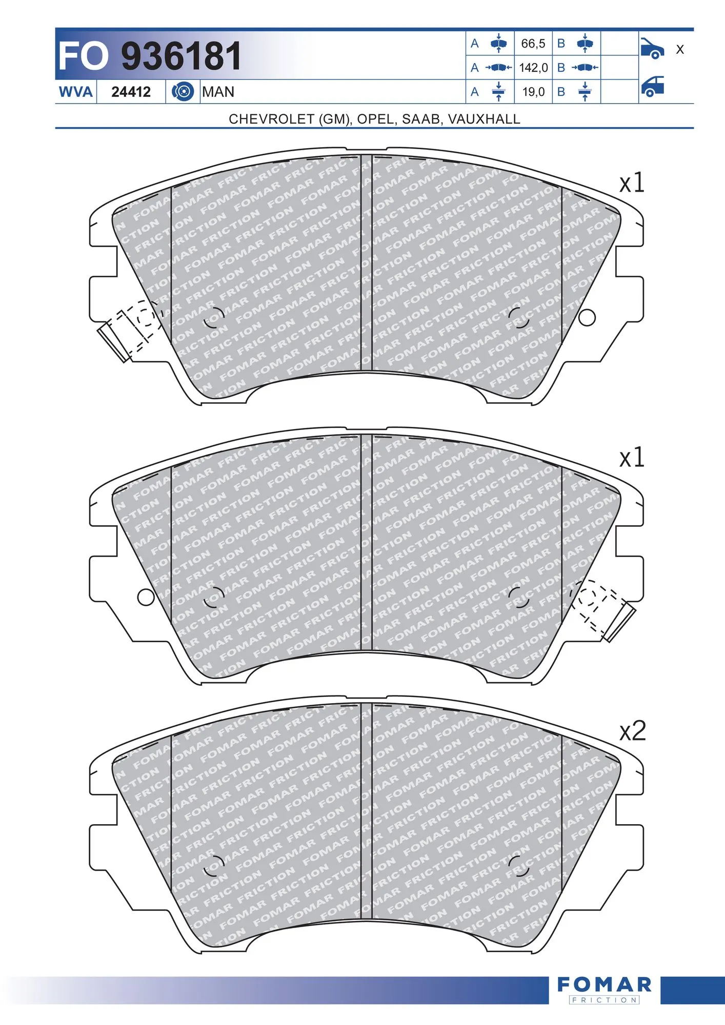 Sapatas do freio dianteiras de disco Opel Insignia A G09