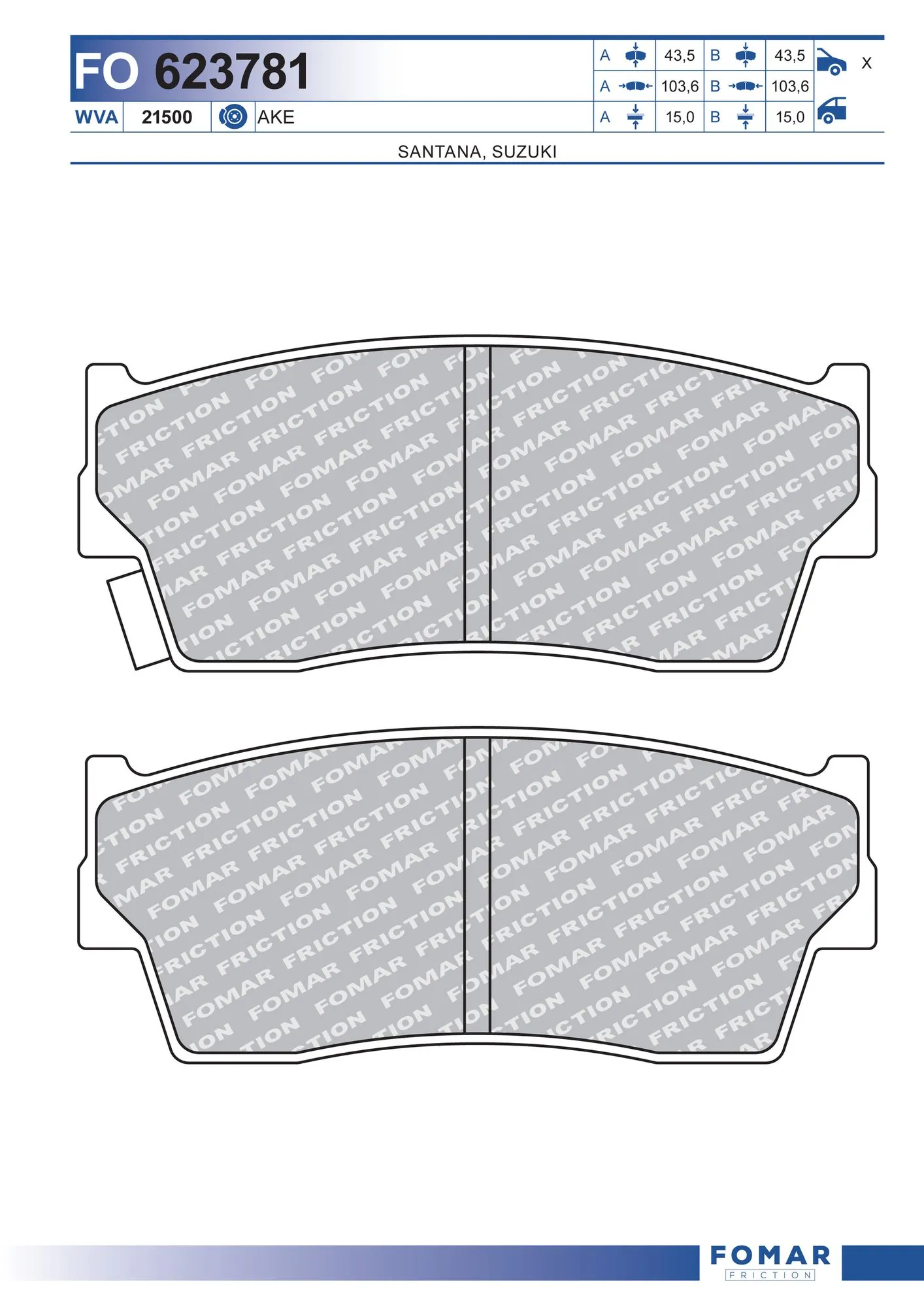 96067453 General Motors Колодки передние