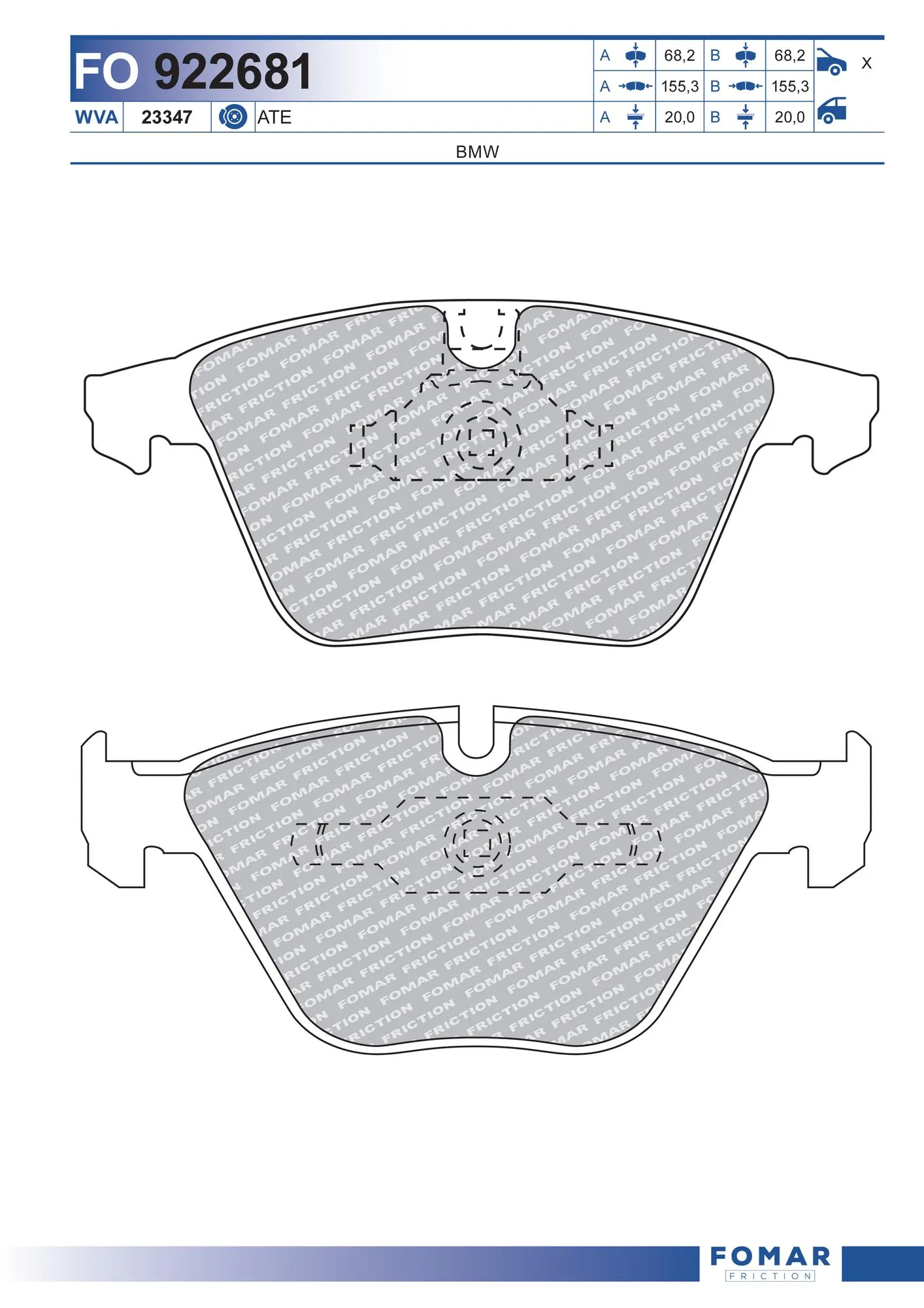 Sapatas do freio dianteiras de disco para BMW 3  E90