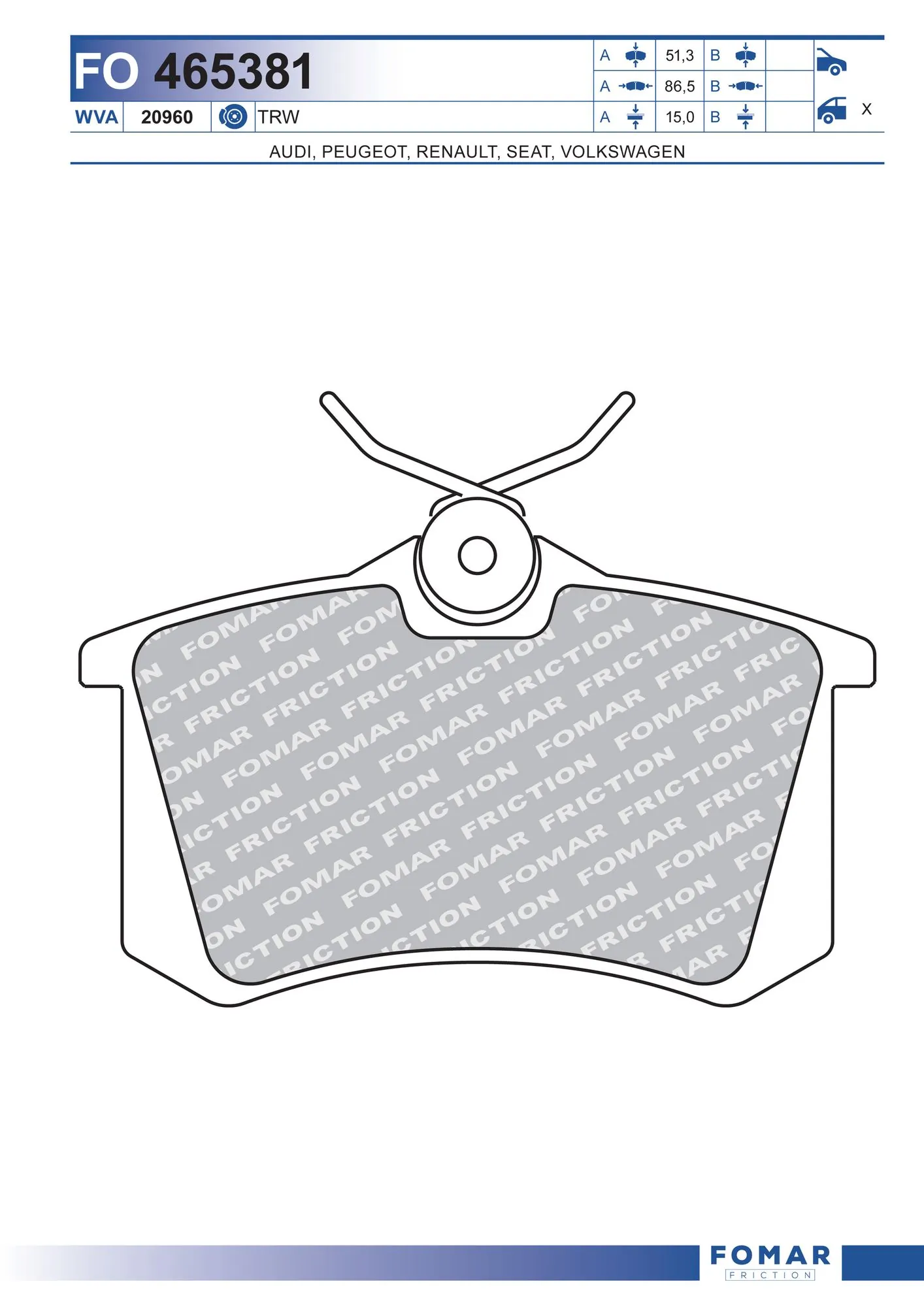 Колодки тормозные дисковые комплект на Volkswagen Golf II 19E, 1G1