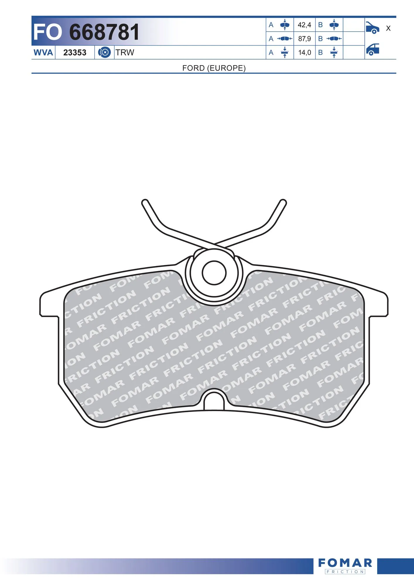 Купить Задние тормозные колодки Форд Фокус I DFW