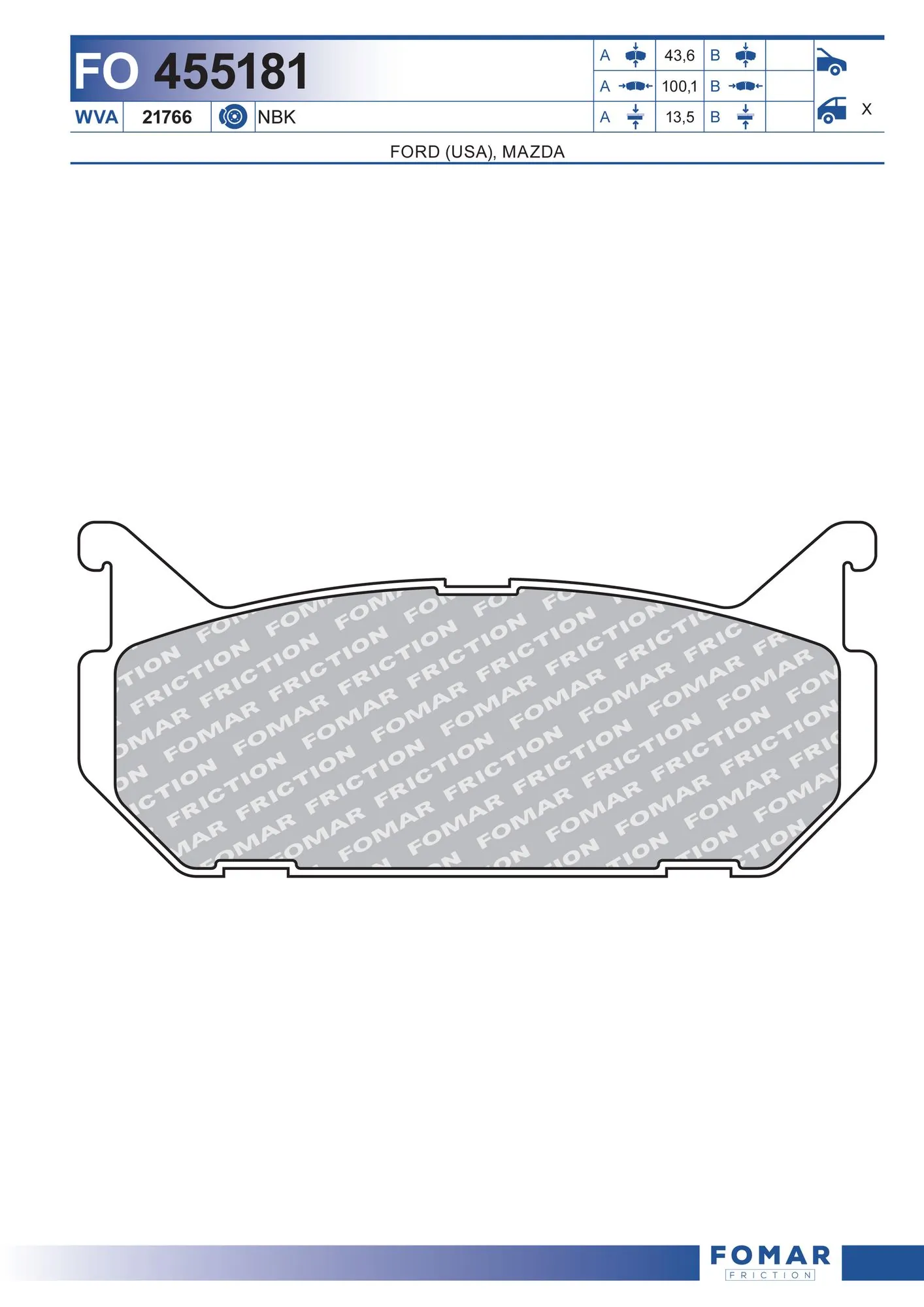 6656 Maxgear Колодки тормозные дисковые комплект
