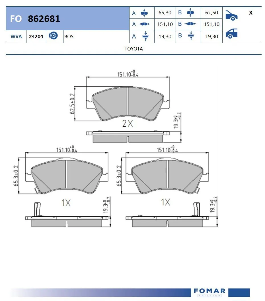 FPE237 Hankook Frixa Колодки передние