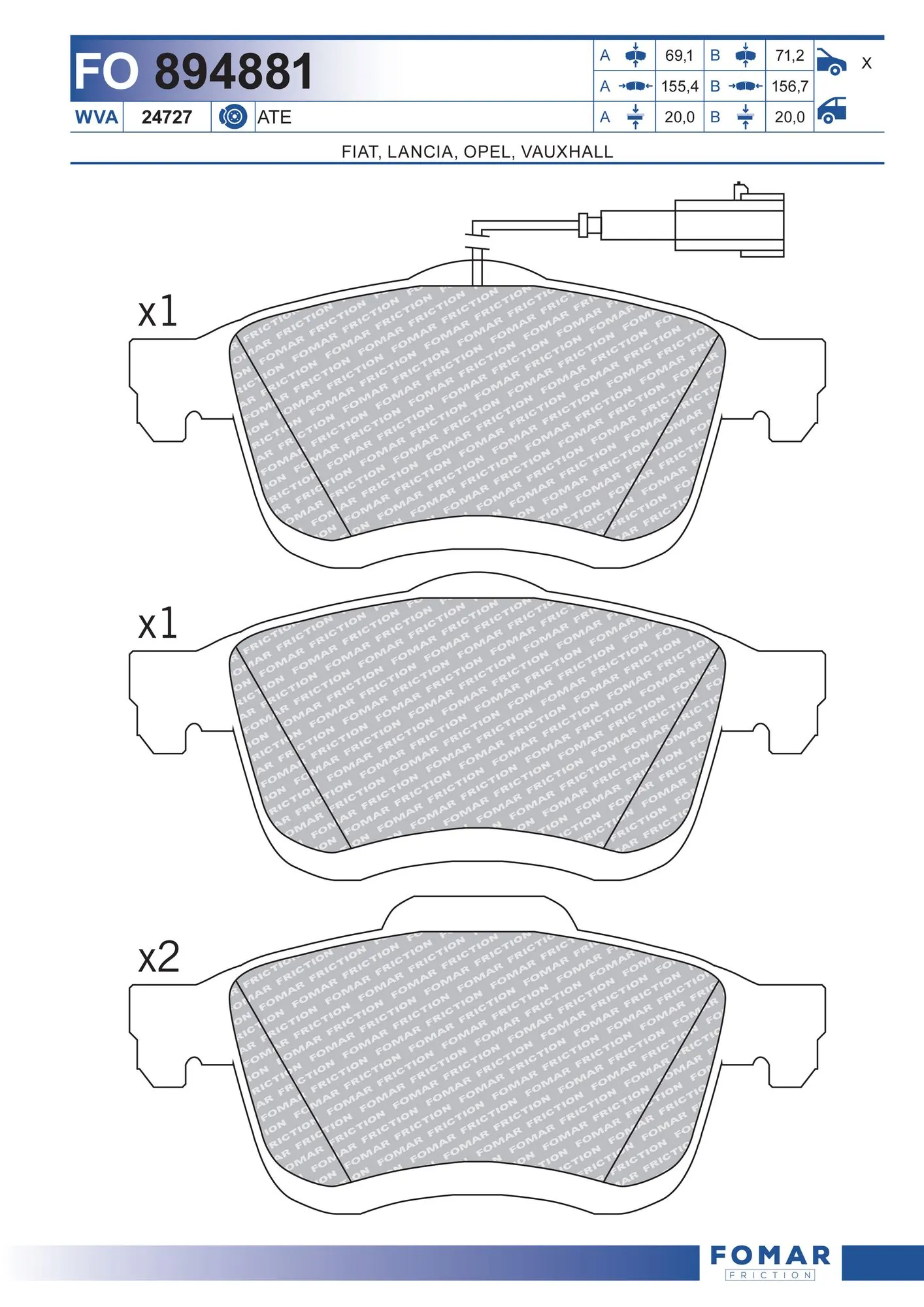 Compre 77364929 Fiat/Alfa/Lancia Sapatas do freio dianteiras de disco