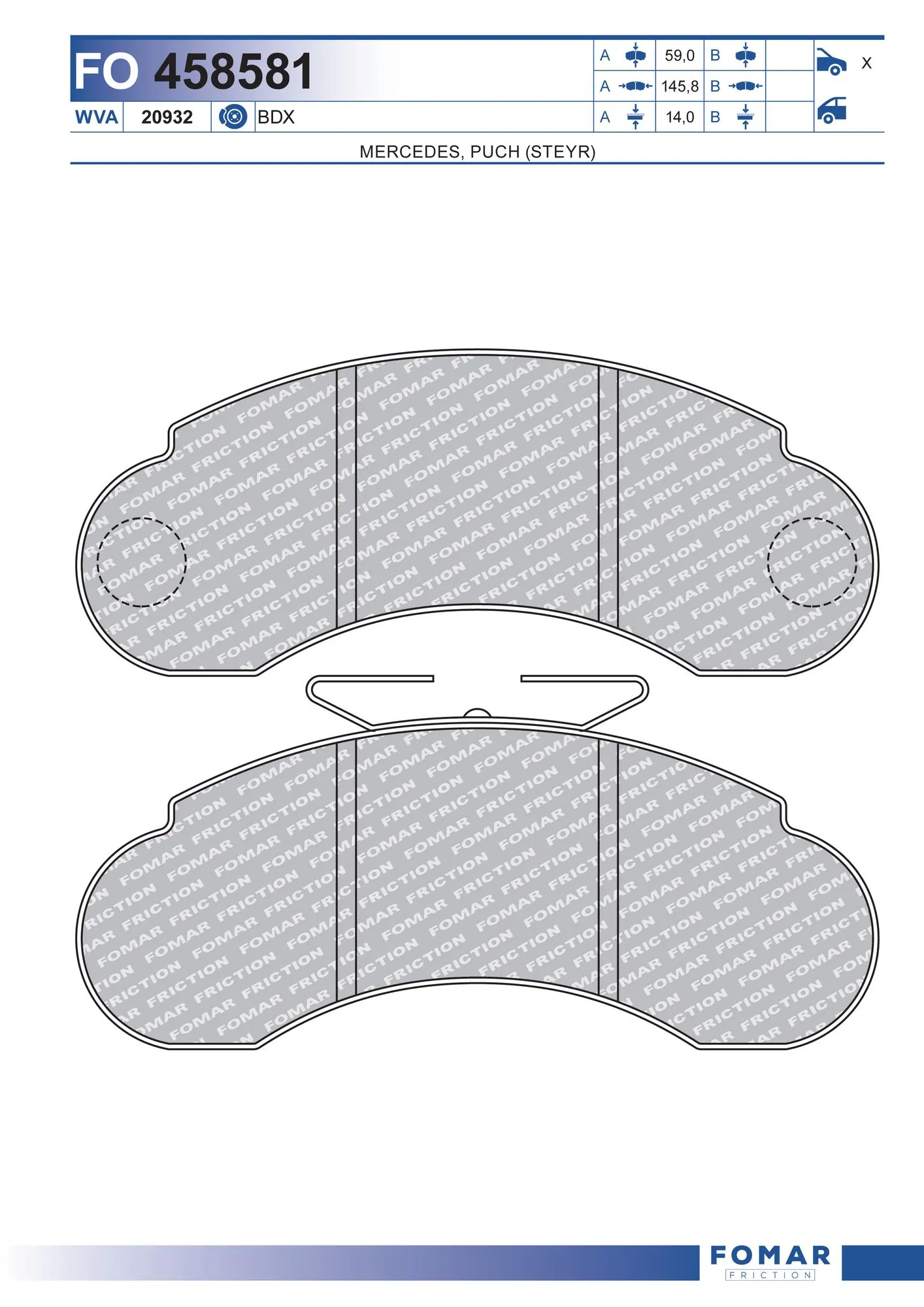 Колодки передние на Mercedes 100  631