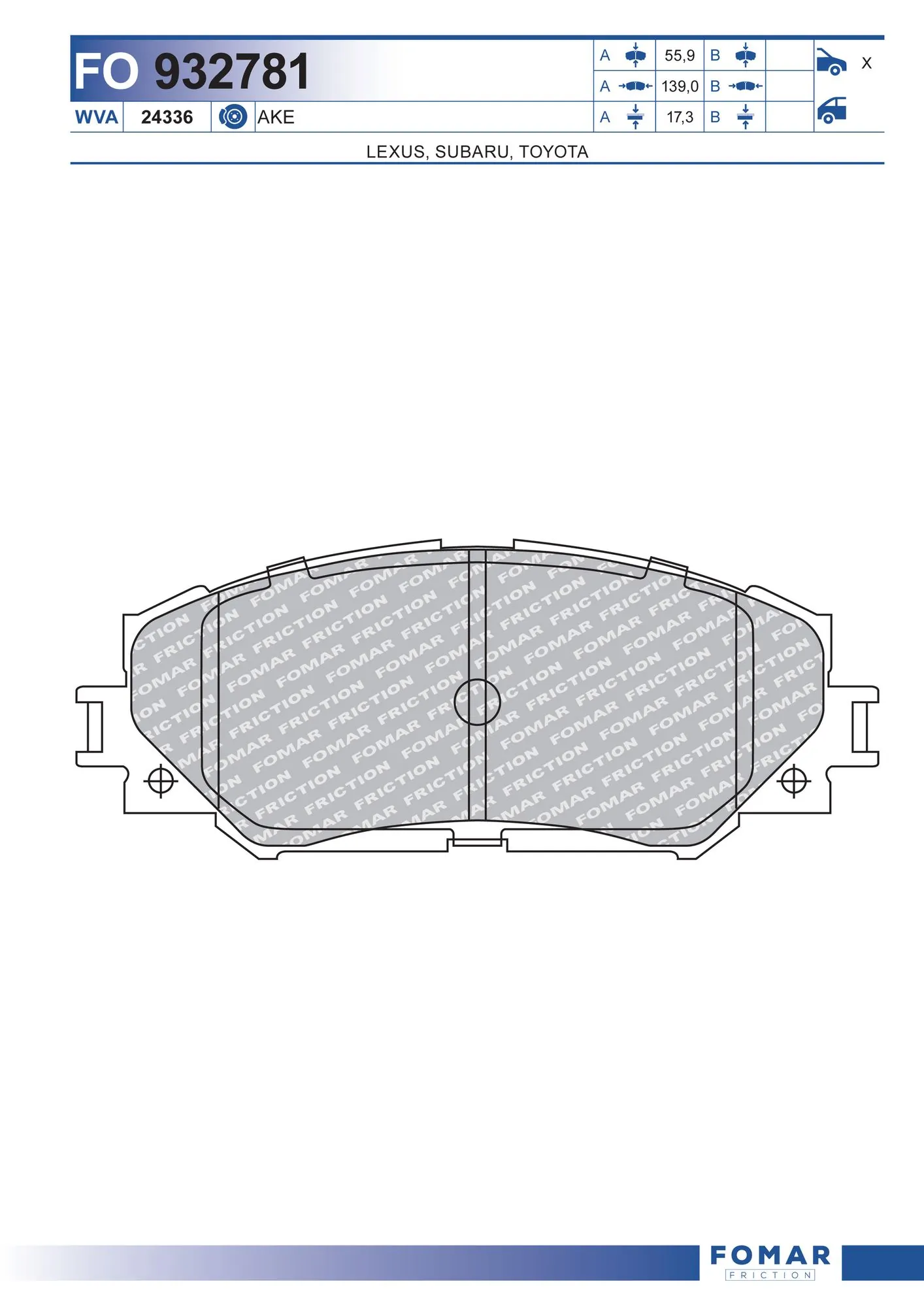Передние тормозные колодки A685MXBP Maxpart