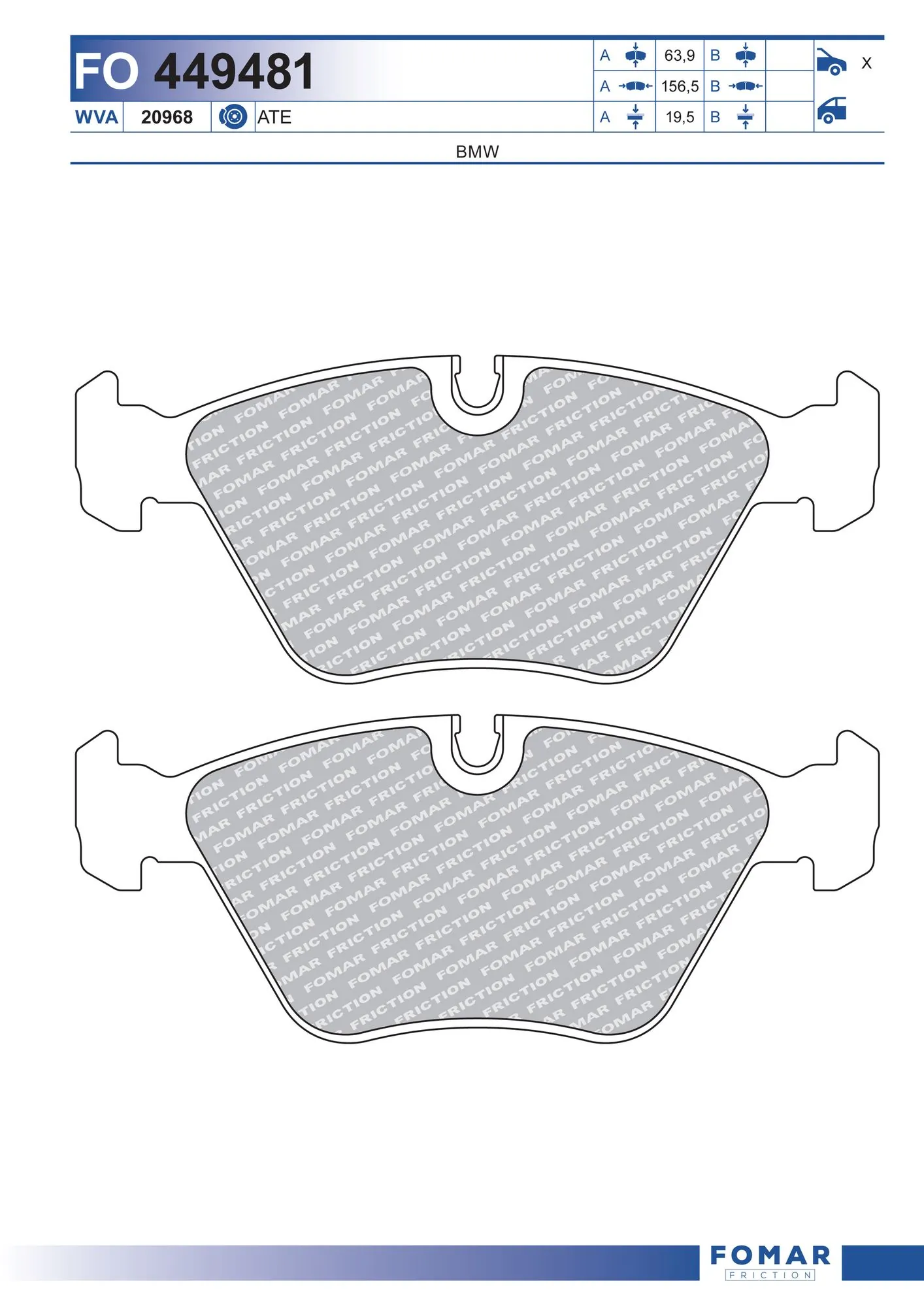 Sapatas do freio dianteiras de disco para BMW 5  E34