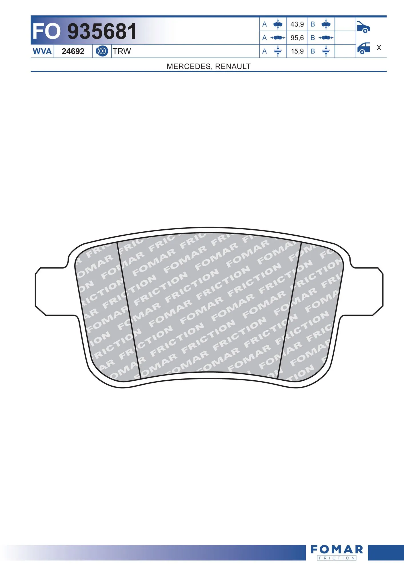 4154210410 Renault (RVI) Колодки тормозные дисковые комплект