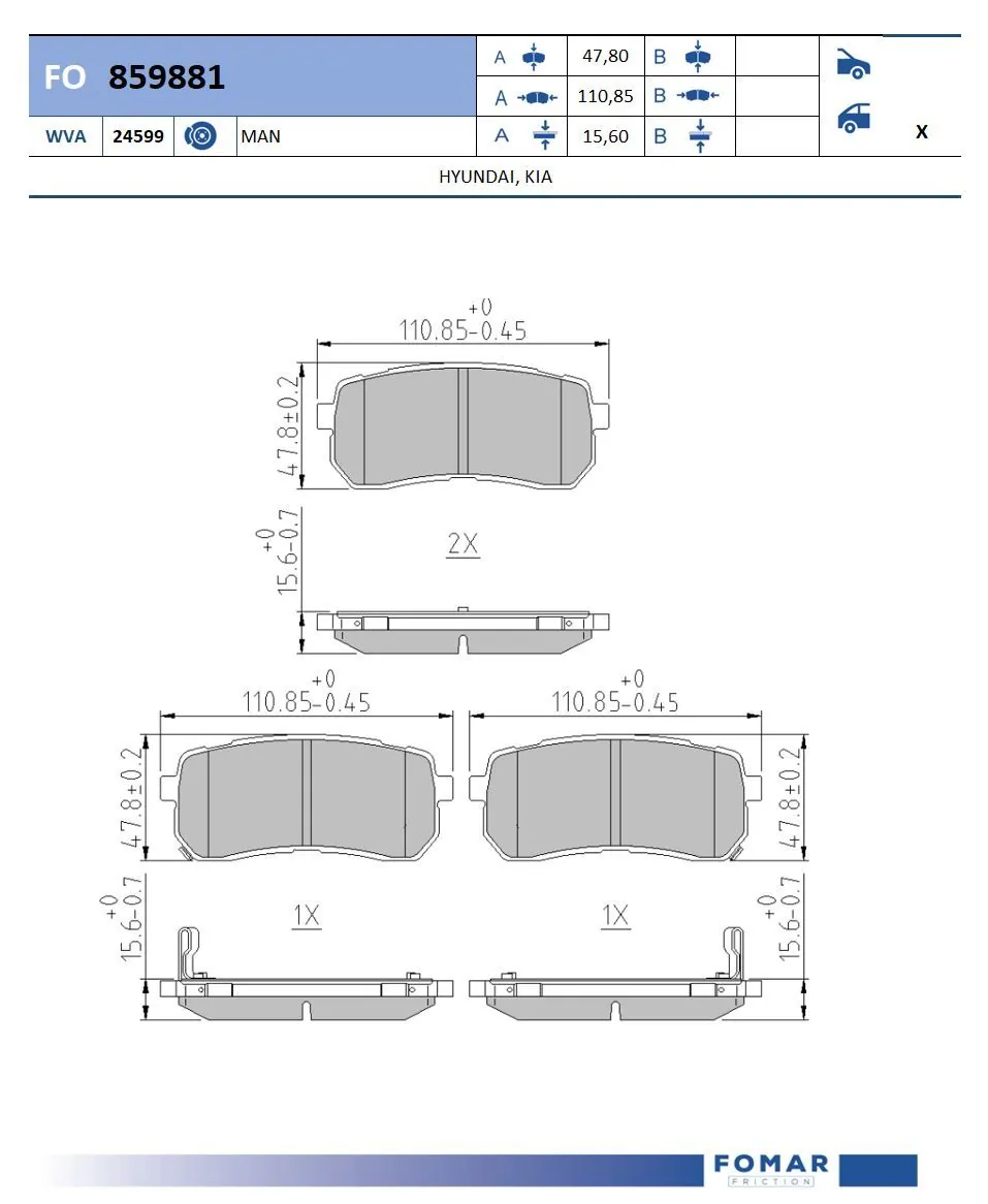 FPH19R Hankook Колодки тормозные дисковые комплект