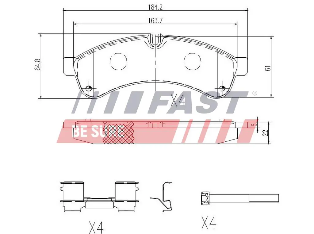FT29153 Fast Колодки тормозные дисковые комплект