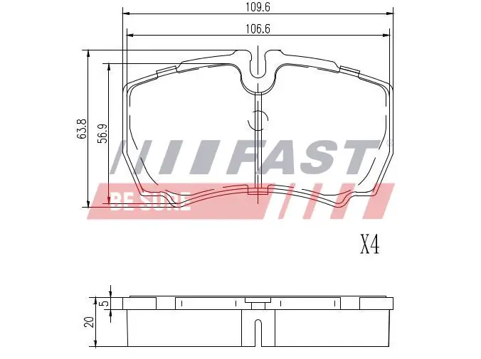 FT29092 Fast Колодки тормозные дисковые комплект