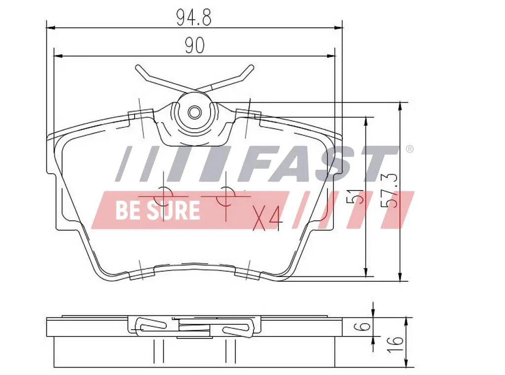 FT29513 Fast Колодки тормозные дисковые комплект