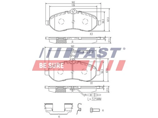 Колодки тормозные передние дисковые FAST FT29133