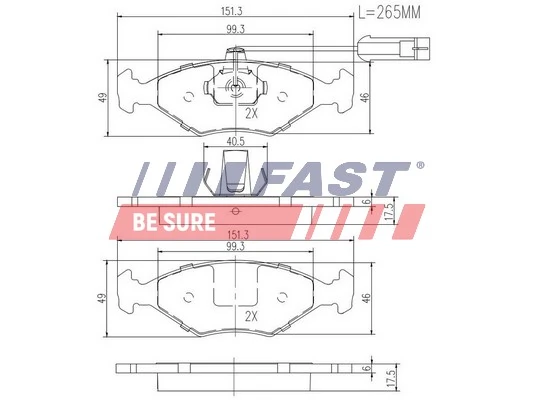 Тормозные колодки Fiat/Alfa/Lancia 9949124