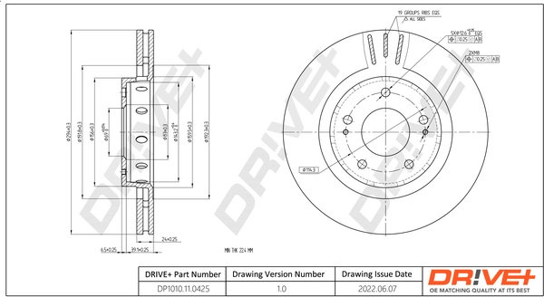 Disco do freio dianteiro Mitsubishi Outlander 2 CW
