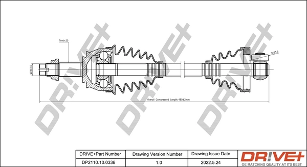 304659 GKN-Spidan Полуось передняя левая