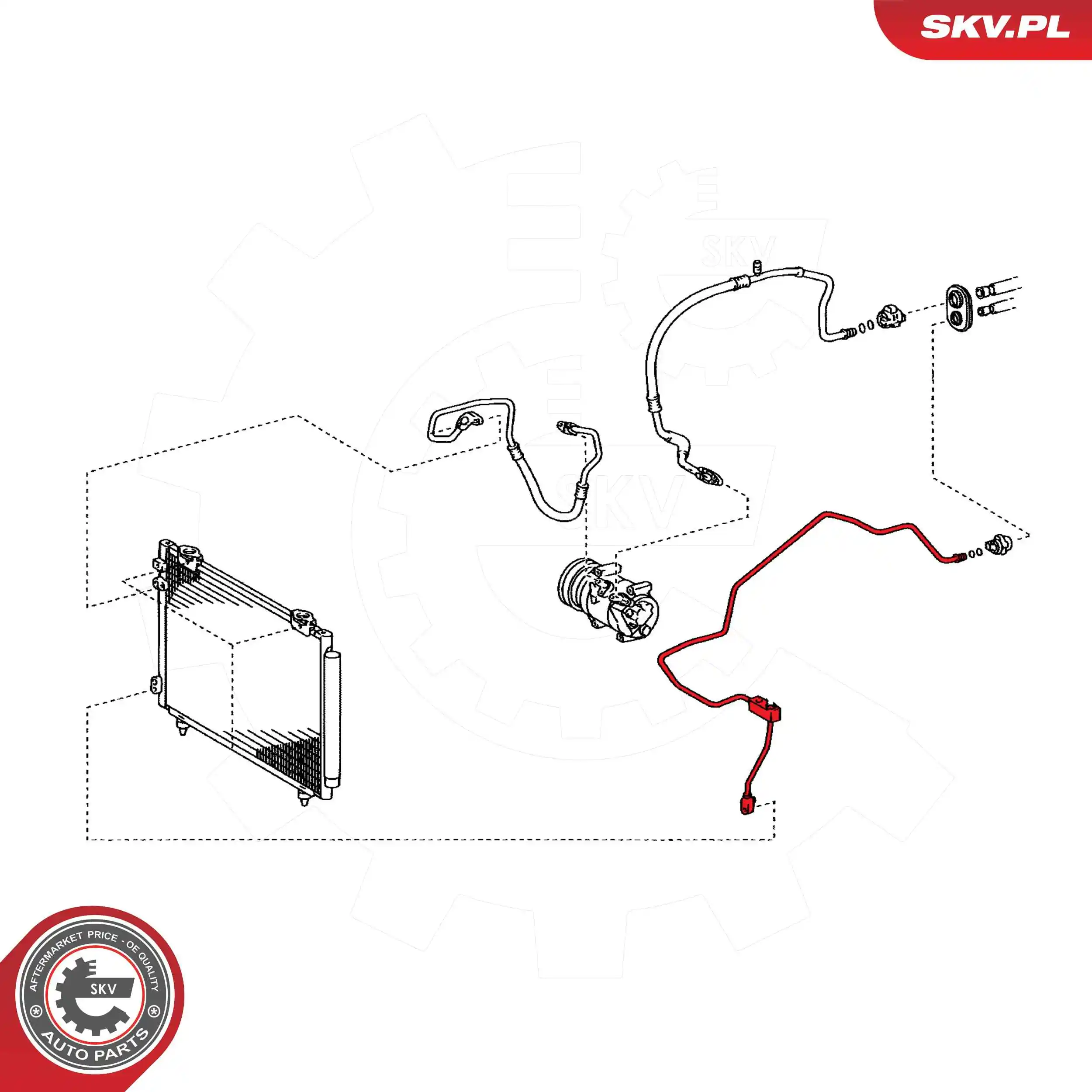 Шланг кондиционера, от радиатора к испарителю SKV 54SKV711