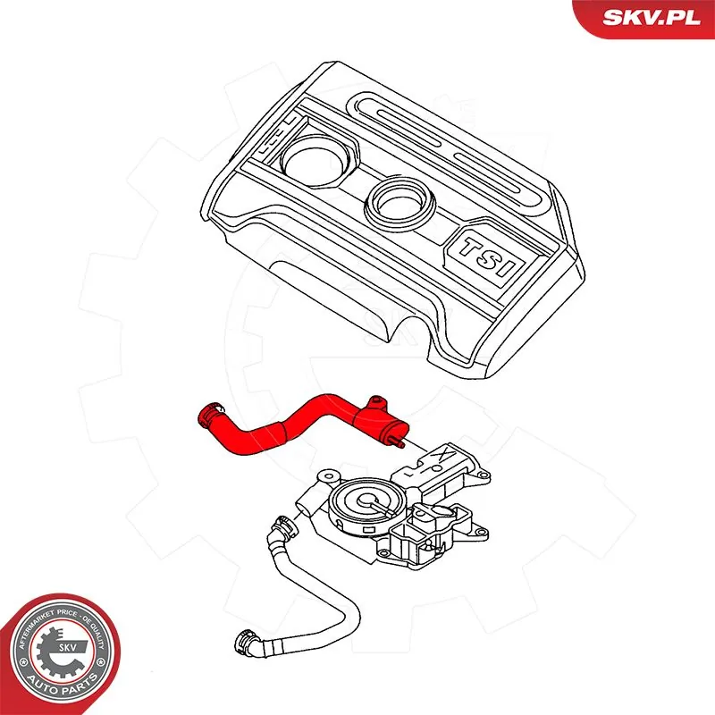 Cano derivado de ventilação de cárter (de separador de óleo) Volkswagen Tiguan 1 5N1, 5N2