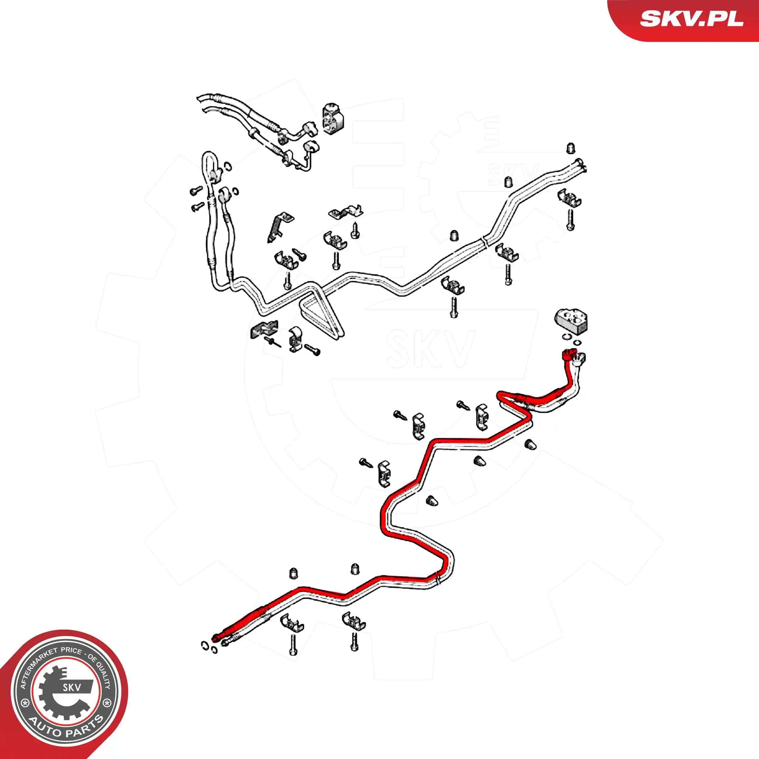 Купить 54SKV722 SKV Шланг кондиционера, от осушителя к заднему испарителю
