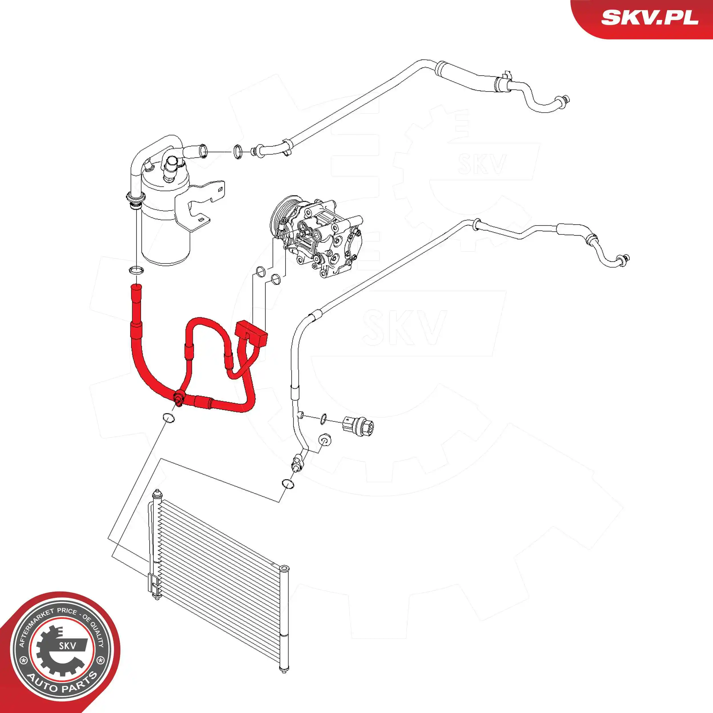 Шланг кондиционера, от компрессора к радиатору 43SKV506 SKV