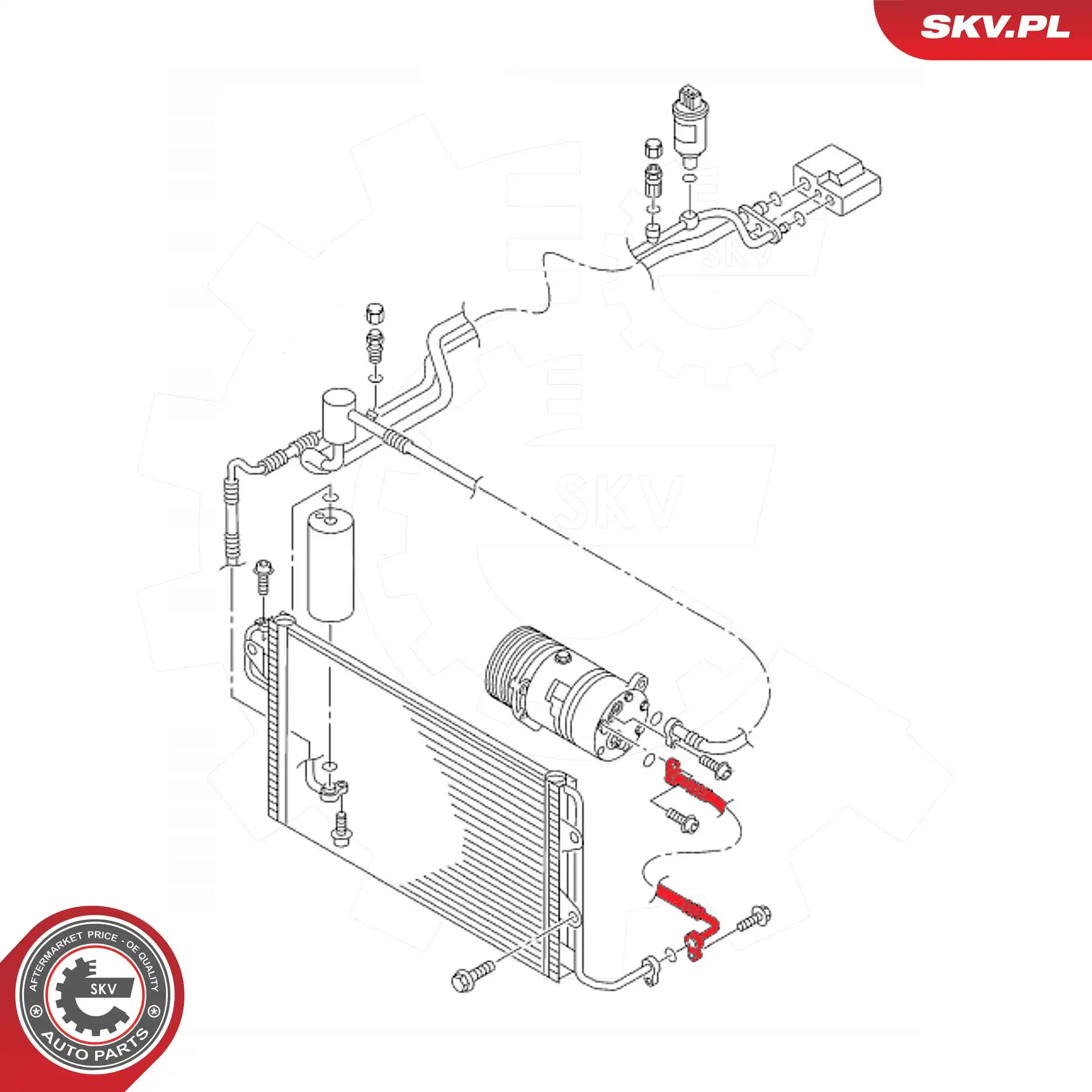 Шланг кондиционера, от компрессора к радиатору 43SKV558 SKV