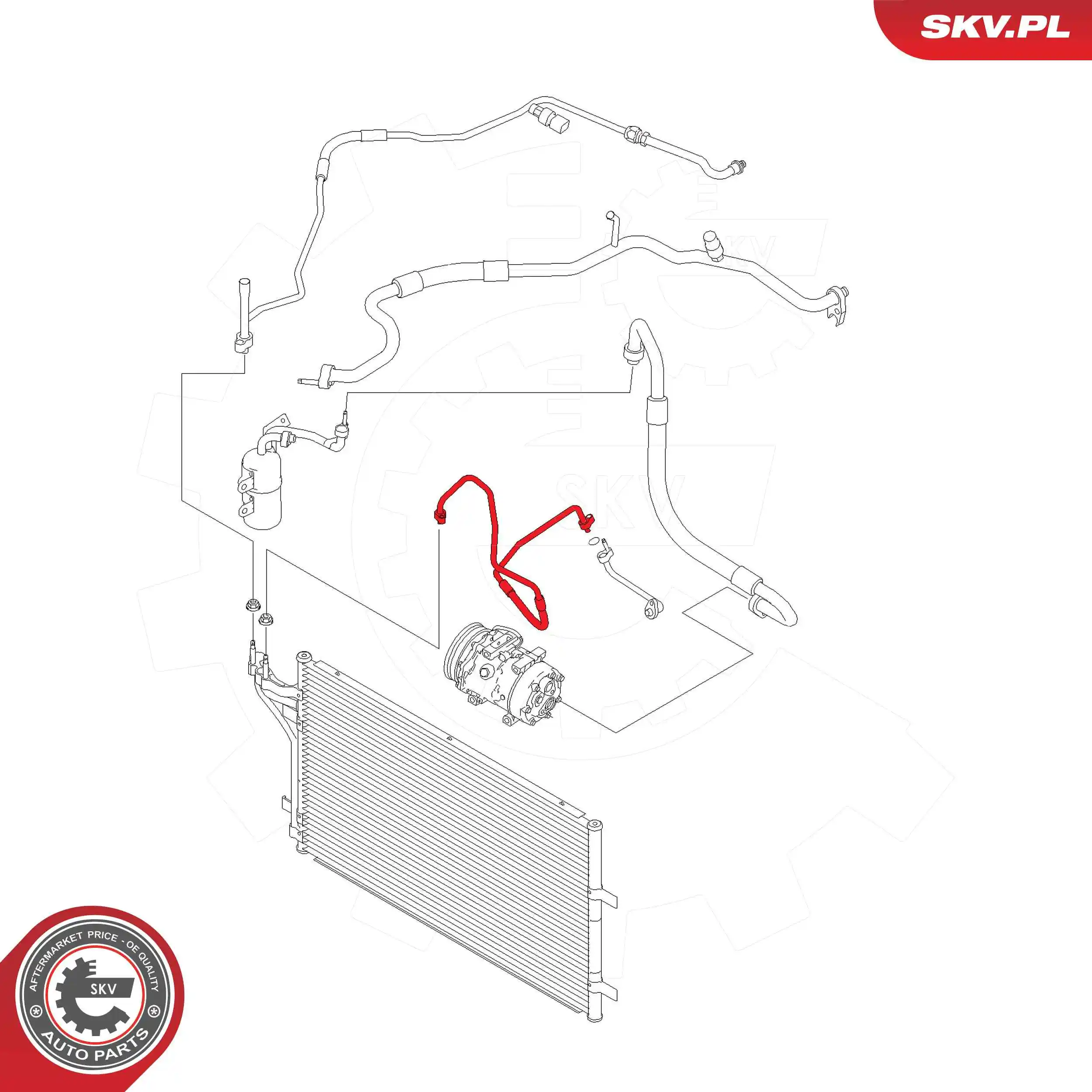 Шланг кондиционера, от компрессора к радиатору 43SKV510 SKV