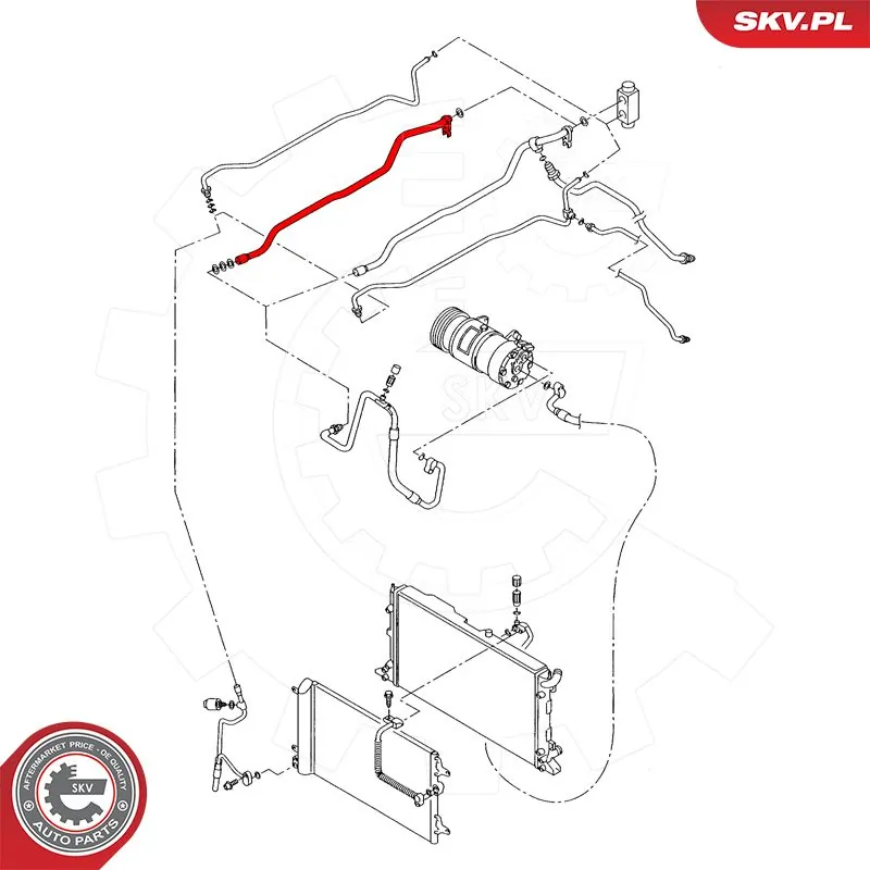 Купить 43SKV500 SKV Шланг кондиционера, от испарителя к компрессору