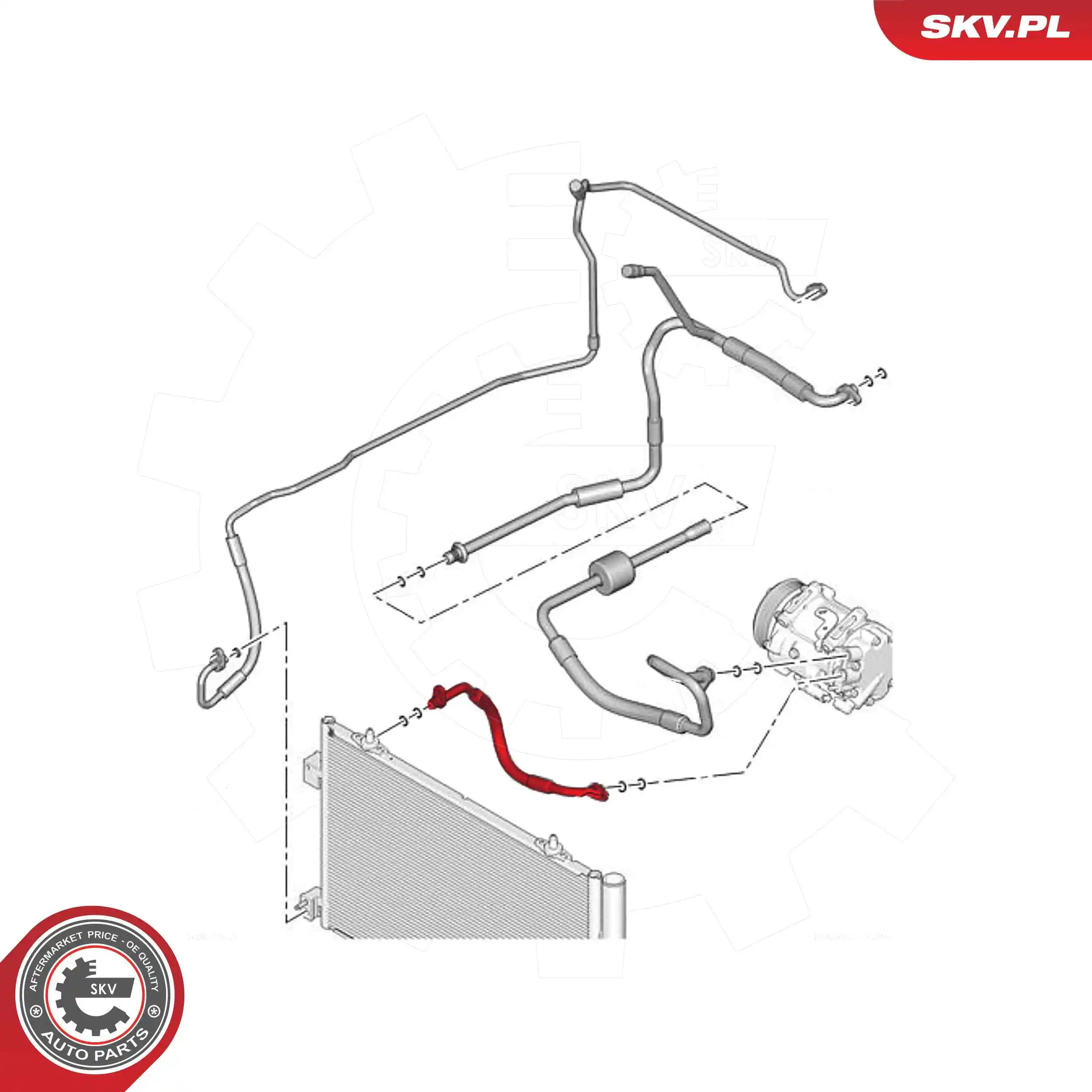 Купить 54SKV600 SKV Шланг кондиционера, от компрессора к радиатору