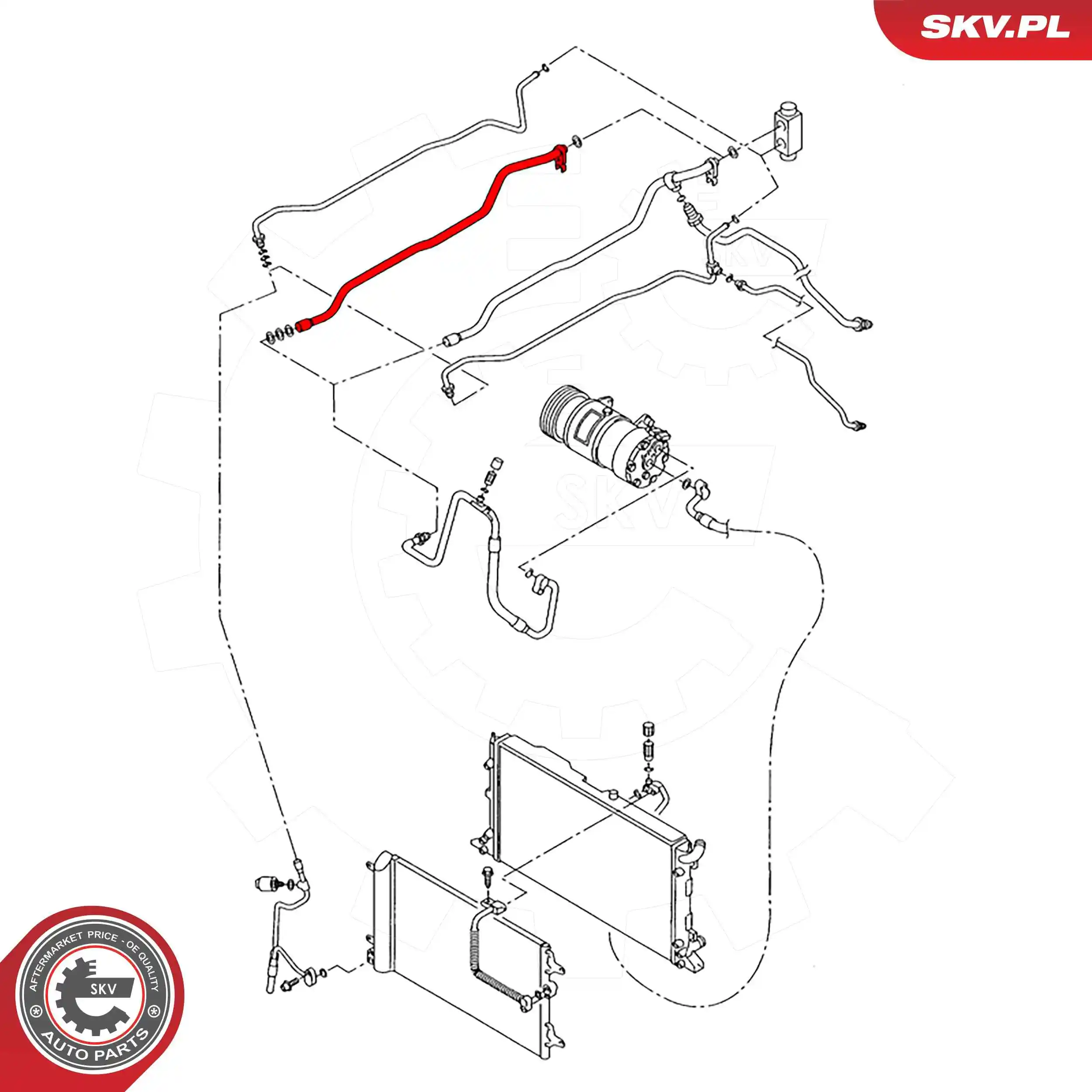 Шланг кондиционера, от испарителя к компрессору 43SKV500 SKV