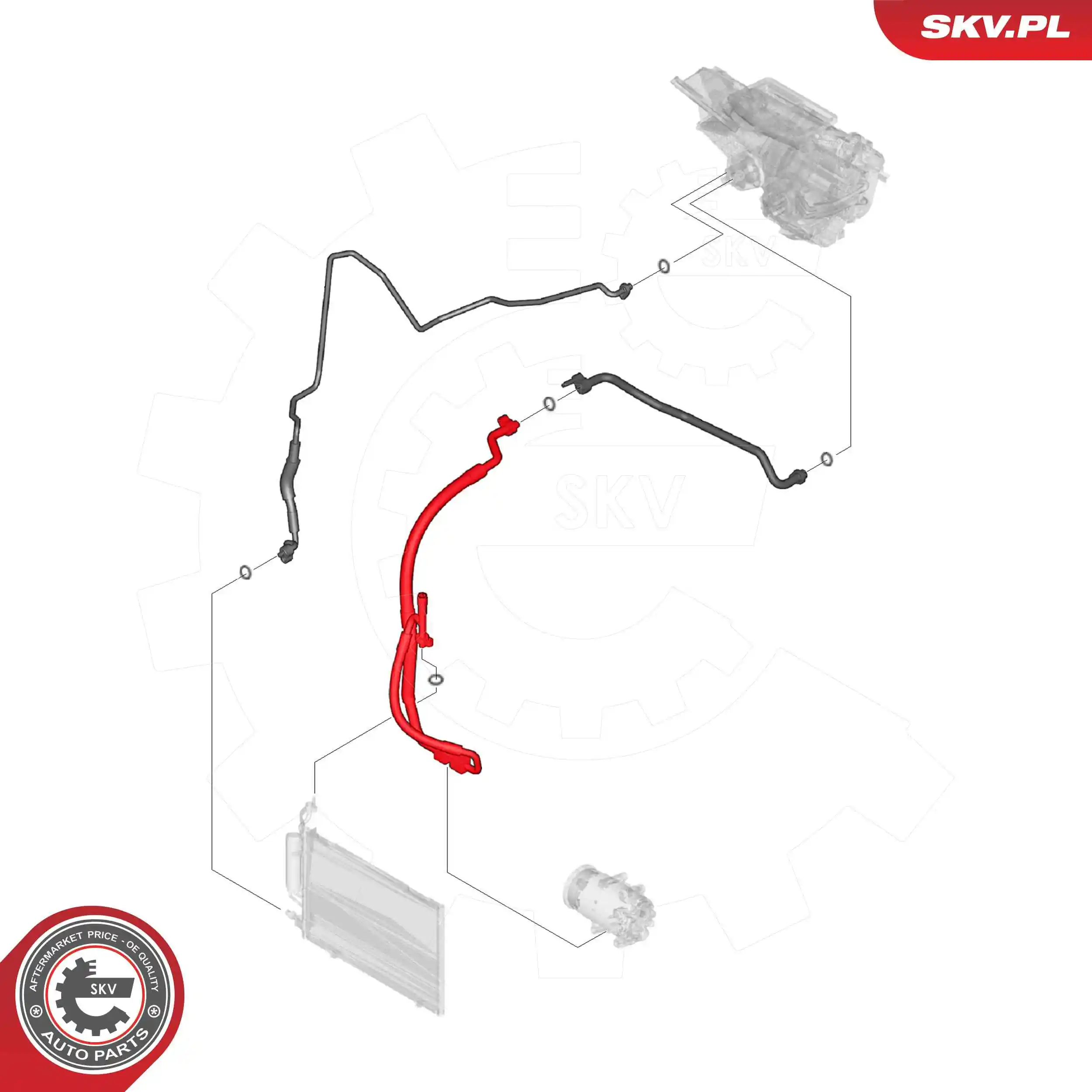 54SKV625 SKV Шланг кондиционера, от компрессора к радиатору