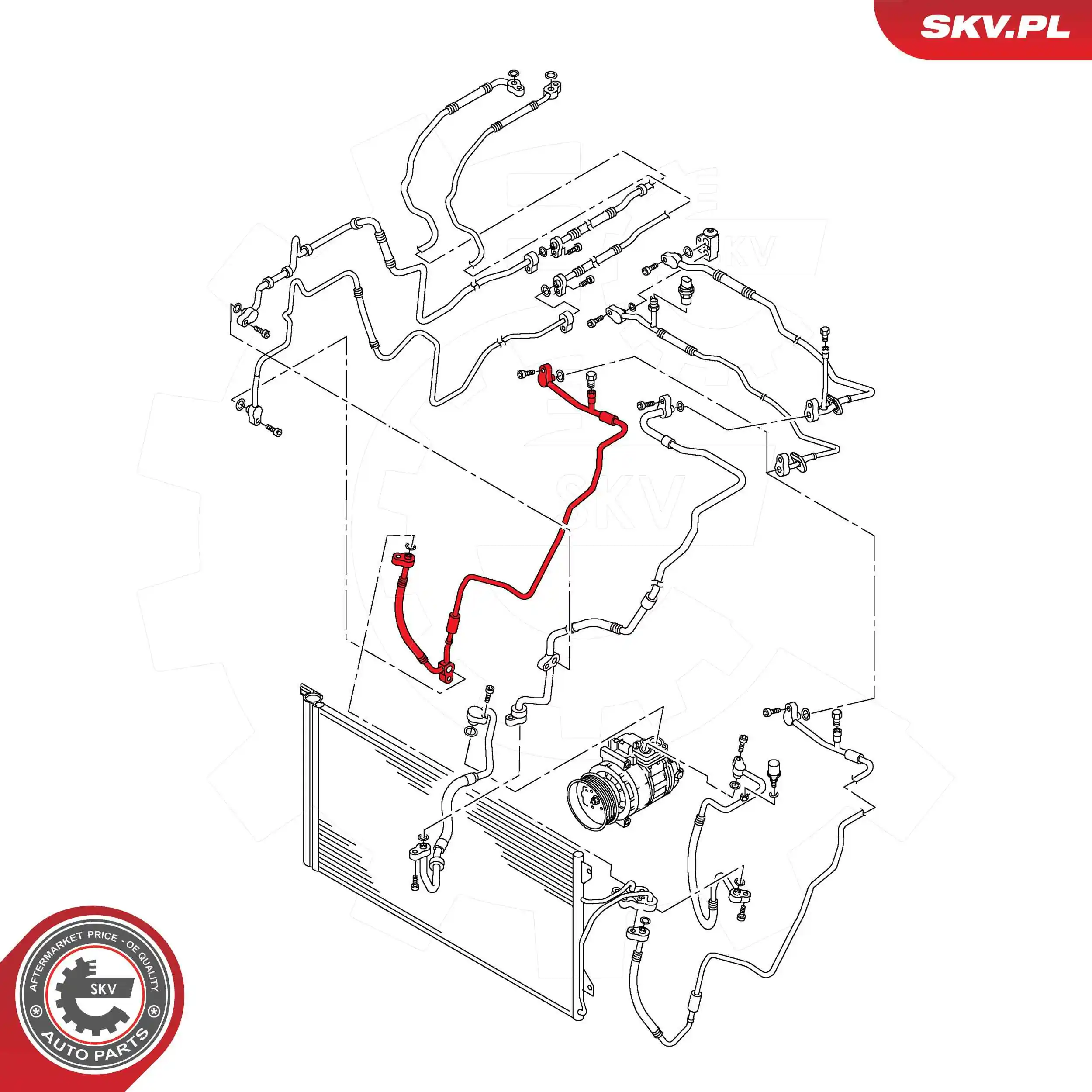 Шланг кондиционера, от радиатора к испарителю SKV 43SKV582