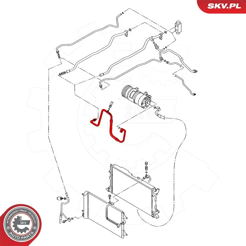 Шланг кондиционера, от испарителя к компрессору 43SKV502 SKV