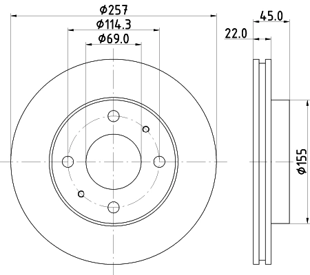 5171233010 Parts-Mall Диск тормозной передний