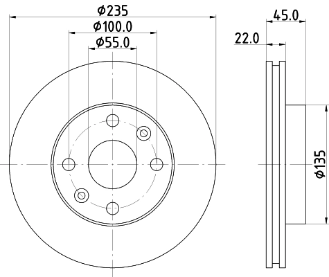 Передний тормозной диск Parts-Mall KDX7433251