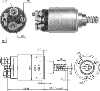Втягивающее реле стартера PE861202 Prestolite