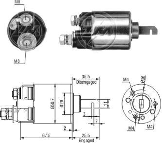 Тяговое реле стартера на Honda Accord III CA4, CA5