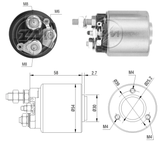 Relê retrator do motor de arranco Volvo S40 I VS