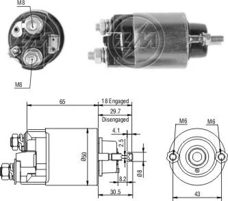 2815087208 Daihatsu Тяговое реле стартера