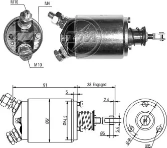 Тяговое реле стартера на Volkswagen Caddy III 2KB, 2KJ, 2CB, 2CJ