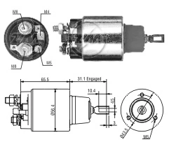 SS402 Standard Тяговое реле стартера