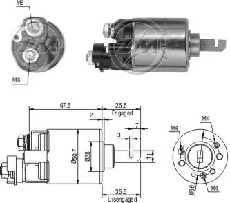 SS423 Standard Тяговое реле стартера