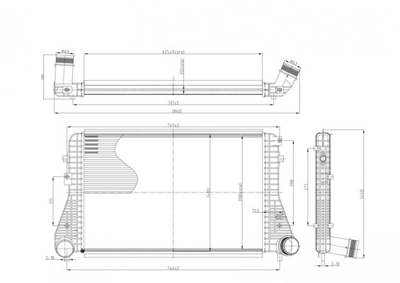  Radiador de intercooler Audi A3 Sportback hatchback (8PA) (2004 - 2015) Sportback