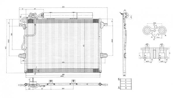  Radiador de aparelho de ar condicionado Mercedes E carrinha (S211) (2003 - 2009) 