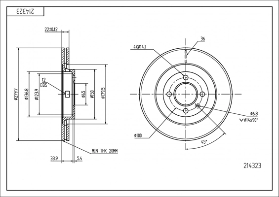 Передний тормозной диск Bosch 986478508