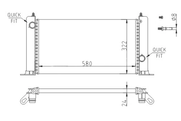 Радиатор охлаждения двигателя Polcar 303008A2 цена, от 34.53 USD