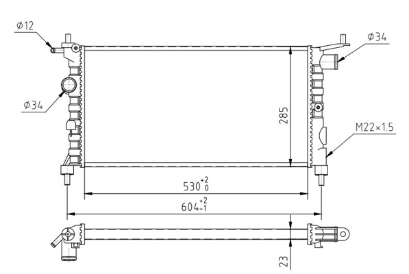 Radiador de esfriamento de motor Opel Combo