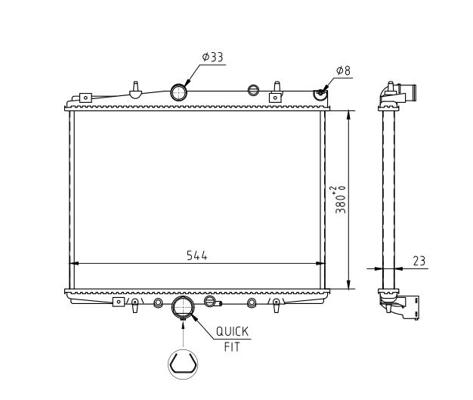 Радиатор охлаждения двигателя Citroen C5 I хэтчбек (DC) (2001 - 2004) цена, от 52.24 USD